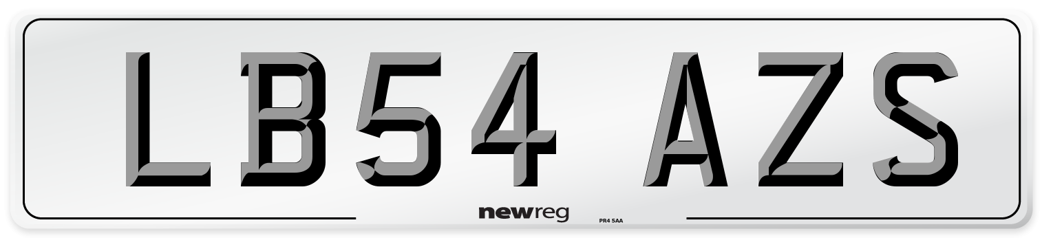 LB54 AZS Number Plate from New Reg
